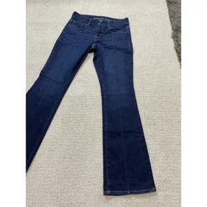 American Eagle Kick Boot Jeans Womens 4 Blue Medium Wash Mid Rise Stretch Denis thumbnail 12