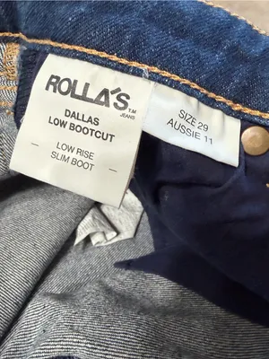 ROLLA'S Dallas Low Bootcut Dark Blue Jeans size 29 thumbnail 5