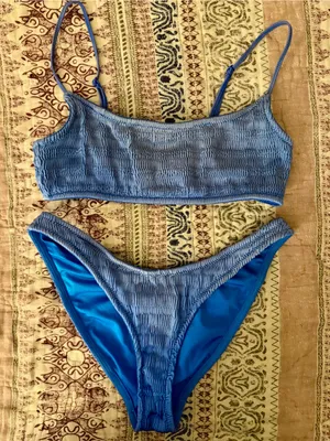 triangl swimwear Light Blue Smocked Bikini Set thumbnail 1