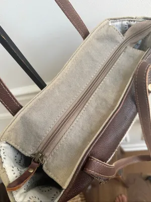 Myra Bag Edgy Star Canvas and Leather Tote Shoulder Bag thumbnail 8