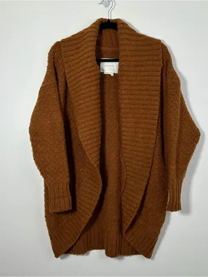 Anthropologie Women’s Small Rust Brown Oversized Open Front Cardigan thumbnail 3