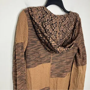 Gimmicks by BKE pieced open cardigan brown casual boho women's size small thumbnail 9
