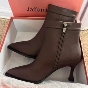 Womens Ankle Boots Pointed Toe Kitten Heel Booties Sexy Summer Autumn Short Boots With Zipper 2.5 Inches thumbnail 1