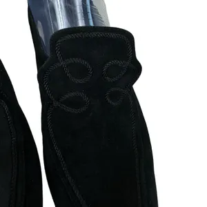 D'Rossana Vintage Black Suede Leather Slip On‎ Heeled Loafers Made In Italy 7.5M thumbnail 2