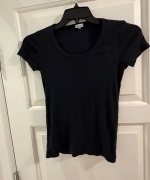 Splendid Black Short Sleeve Scoop Neck Tee thumbnail 1
