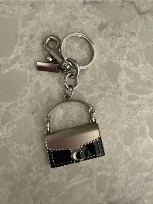 Silver and Black Handbag Charm Keychain thumbnail 4