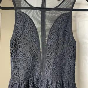 For Love & Lemons Skater Dress Sheer Lace Black Sleeveless Zip Sz XS thumbnail 2