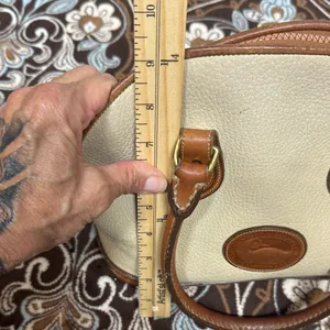 Vintage Dooney & Bourke Cream and Brown Satchel thumbnail 10
