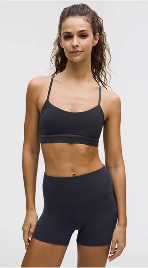 NWT Lululemon Flow Y Bra Nulu - Midnight Haze Mini Black Multi - 8 thumbnail 1
