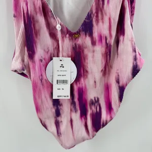 PQ Swim Pilyq Avery Swimsuit Size Small NWT Pink Tie Dye One Piece Swim Ribbed thumbnail 15