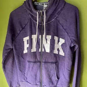 Victoria's Secret Vintage PINK Full Zip Hoodie Purple White Women's Size Large thumbnail 1