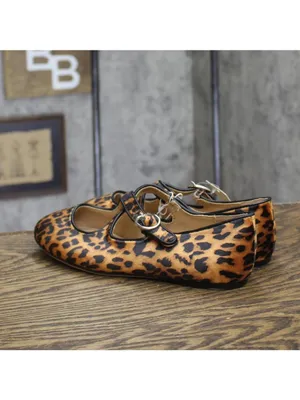 A New Day Tasmin Leopard Print Velvet Flats 94568225 Leopard Brown Multi 6M thumbnail 2