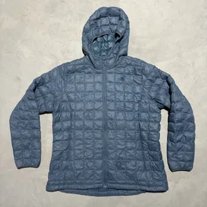 The North Face ThermoBall Hooded Puffer Jacket Women's XL Blue Insulated Coat thumbnail 1