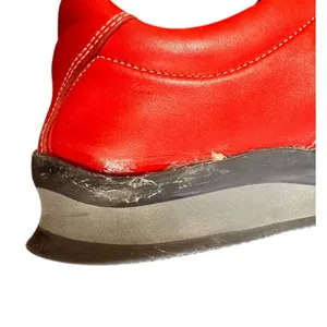 Prada Vintage Red Leather Sneakers Women’s Size 38 Italy Designer Low Top REPAIR thumbnail 7