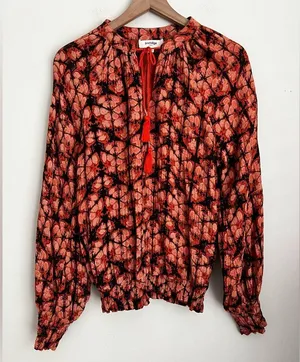 Anthropologie Porridge Elisabet Peasant printed Blouse Top long sleeve M thumbnail 2