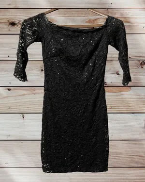 Crystal Doll Sequin Black Mini Party Club Dress Sz XS Little‎ Black Dress Formal thumbnail 1