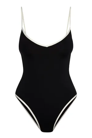 Revolve NWT - Monday Swimwear RAVELLO ONE PIECE - BLACK/IVORY size small thumbnail 3