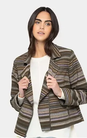 New Peace Love World‎ Black Label Striped Modern Moto Jacket thumbnail 1
