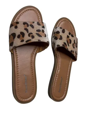 Pierre Dumas Cheetah Animal Print Lizzie Slide Sandal Size 8.5 Women Sandals thumbnail 1