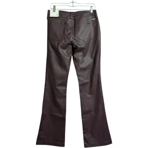 NWT KanCan Yoko Mid Rise Faux Leather Bootcut Pants Burgundy Flare Pants 9/28 thumbnail 4