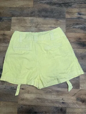 Free People High-Rise Tie-Waist Shorts in Yellow thumbnail 6