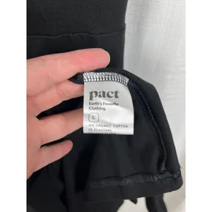 PACT Organic Black Organic Cotton Fit&Flare Midi Dress Sz.L NWT thumbnail 15