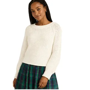 Free Assembly Womens Sweater Size S Cream 100 Shaker Knit Raglan Sleeve Pullover thumbnail 8