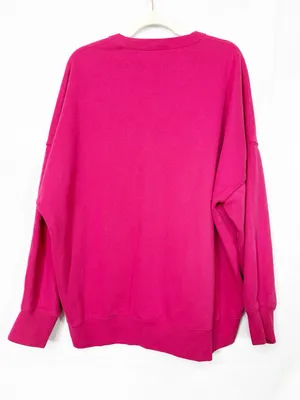 Beyond Yoga LuxeFleece Oversized Sweatshirt in Vivid Pink Mulberry thumbnail 3