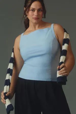 NWT MAEVE by Anthropologie Light Blue Women's Top *flaw noted* thumbnail 1