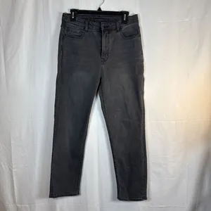 Women’s American Eagle Mom Jean Black Jeans Straight Leg Size 8 Preowned thumbnail 3