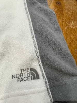 The North Face Tka Micro Women Sz M Fleece Pullover Mock Neck White Gray thumbnail 6