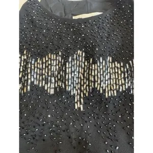 Vintage Cachet Black Sequin Formal Maxi Gown Women's 12 Sleeveless Boat Neck thumbnail 8