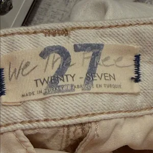 Free People we the free cotton linen blend‎ pants Cream High-Waisted Pants 27 thumbnail 5