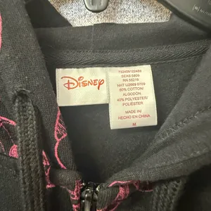 Disney Women's Size Medium Black and Pink mickey logo‎ Hoodie full zip thumbnail 3