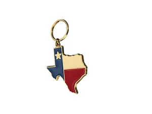 Texas Shaped Keychain Enamel Metal State Flag Design Lone Star thumbnail 7