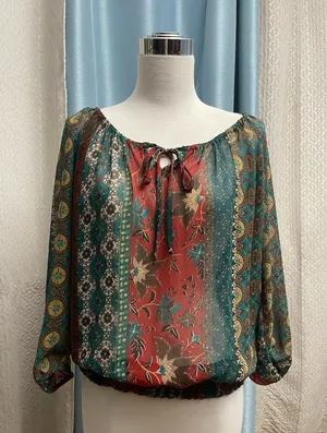 American Rag Multicolor Boho Blouse thumbnail 1