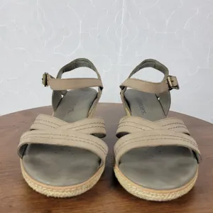 Timberland Earthkeepers Whittier Womens Sandals 9 Gray Jute Leather Wedge 8260R thumbnail 4