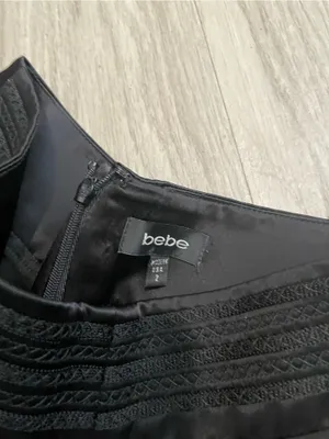 bebe Wide Leg Black Trousers with Waistband thumbnail 2