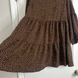 Timeless Brown Polka Dot Dress, Size Medium thumbnail 5