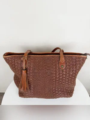 Patricia Nash Viotti Tote Woven Leather thumbnail 4