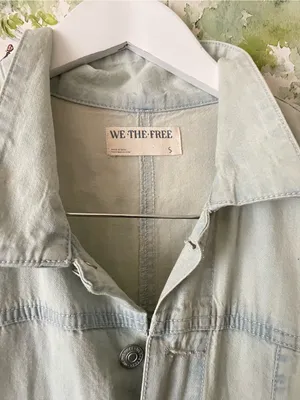 Free People We The Free Margarita Utility Jumpsuit in Light Blue Beam Size Small thumbnail 6