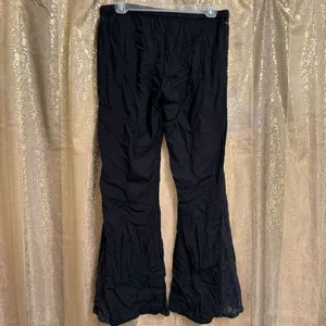 O’Neill Black Crochet Side Flowy Black Beach Pants Large thumbnail 2