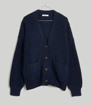 Madewell Waffle-Knit V-Neck Cardigan Size Small thumbnail 1