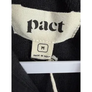 Pact Women Cardigan Full Zip Mock Neck Organic Cotton Black M thumbnail 5