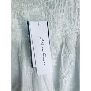 White Summer Dress Floral Embroidery All In Favor Medium NWT thumbnail 8