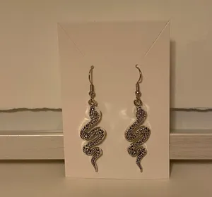 Silver Snake Earrings thumbnail 5
