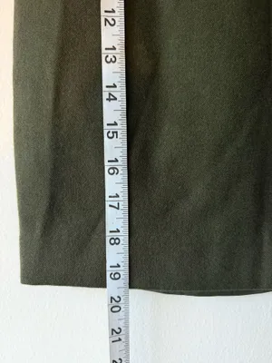 bossini Vintage Dark Green High Waist Pencil Skirt thumbnail 8