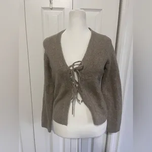 Abercrombie Tie Cardigan Brown XXS thumbnail 2