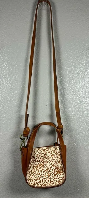 Madewell Micro Sydney Brown and Cream cheetah Print Crossbody Bag thumbnail 1