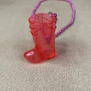 Pink Cowboy Boot Charm Necklace Fun Fiesta Party‎ Accessory Plastic Shot Glass thumbnail 4
